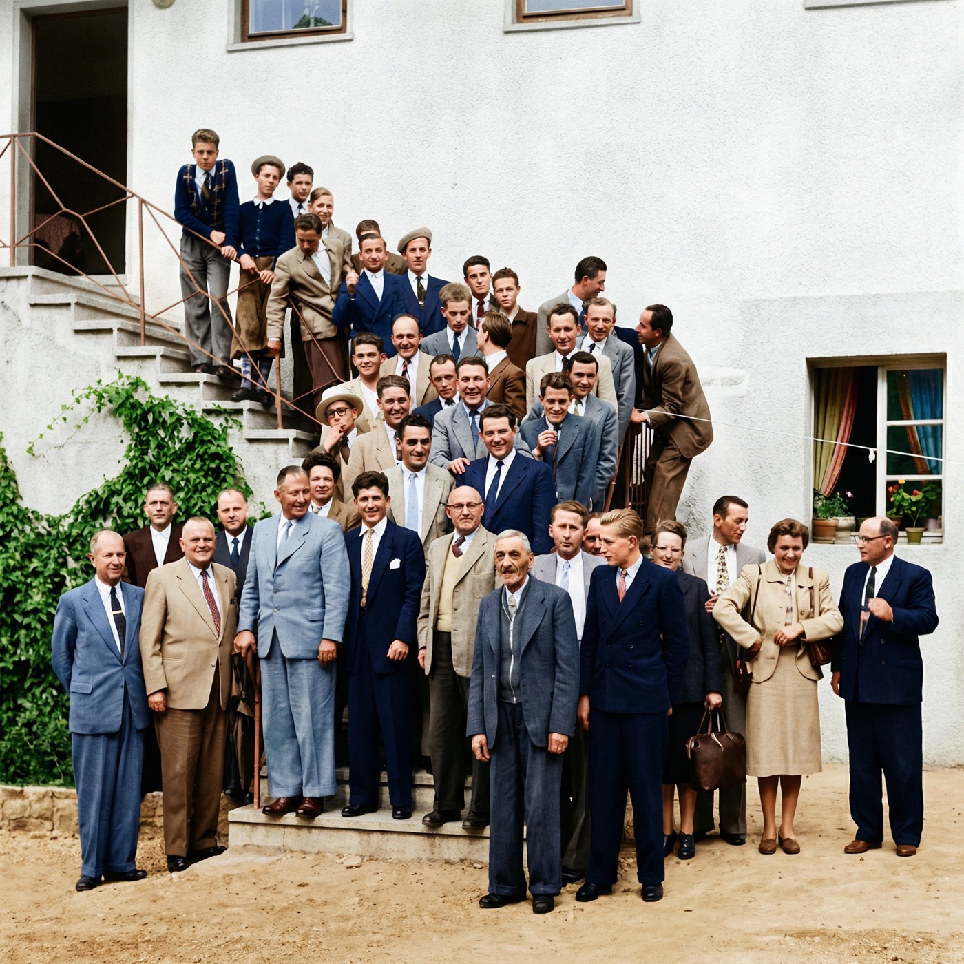 Betriebsausflug 1955 koloriert